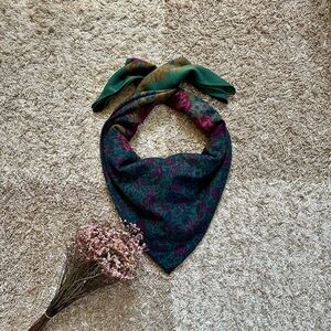 Rare Wool & Silk Kerchief Scarf ETRO Floral Made in Italy Luxury Designer